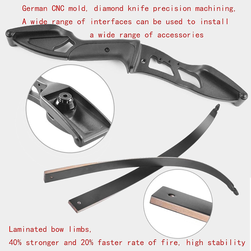 56" Recurve Bow Set Hungting Bow kit for Adult or Beginners Target Practice and Hunting Draw Weight 30/35/40/45/50lbs Aluminium Alloy Takedown Bow and Carbon Arrow Set for RH Archer